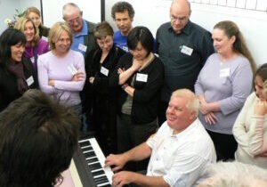 singing around piano